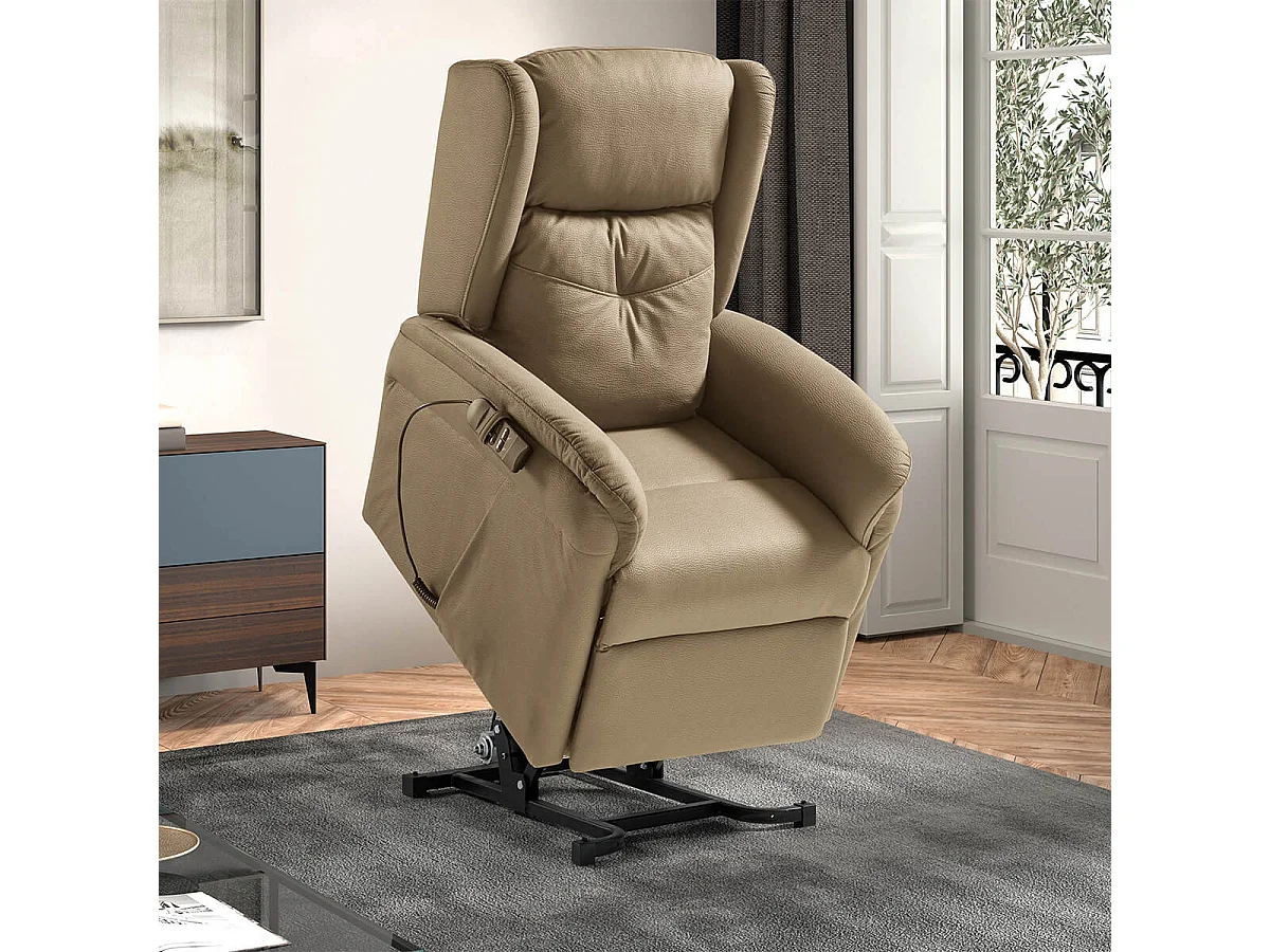 DONOSTIA - Fauteuil Relax Releveur Electrique Beige Tissu Waterproof