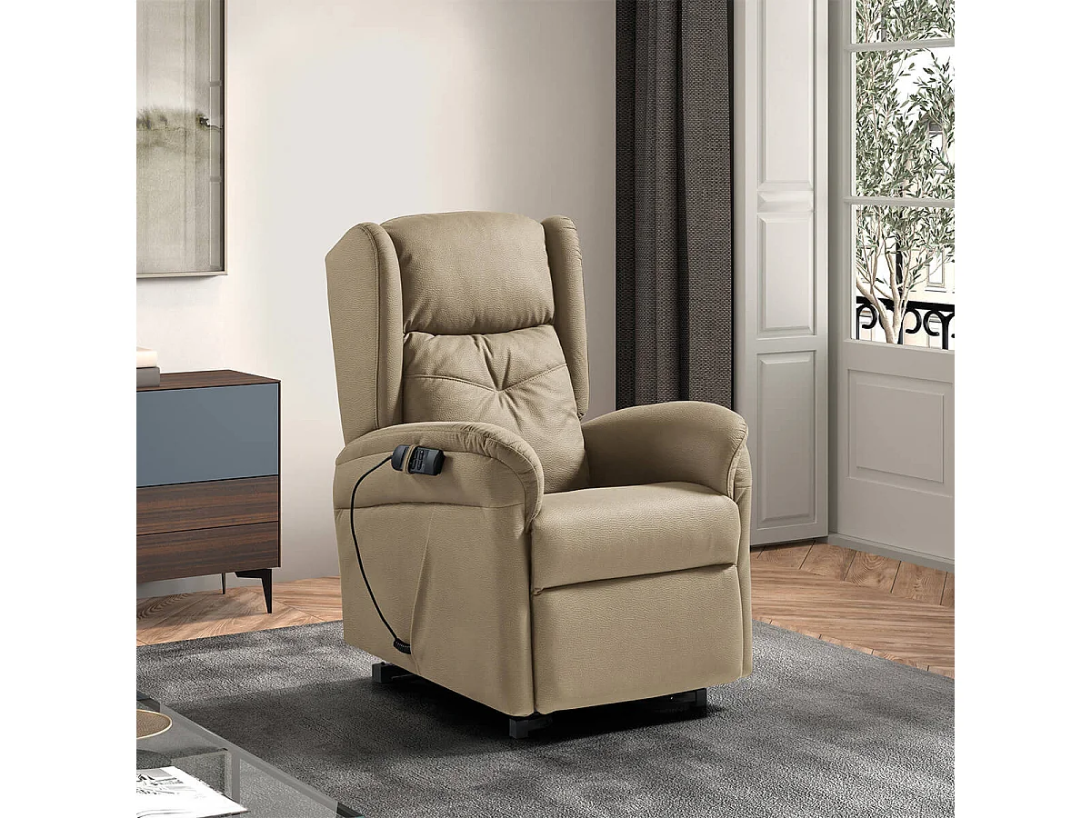 DONOSTIA - Fauteuil Relax Releveur Electrique Beige Tissu Waterproof