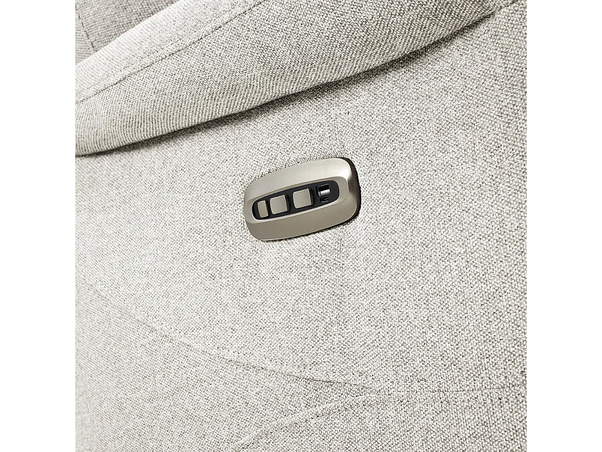 GANDIA - Fauteuil Relax Electrique Tissu Gris Perle