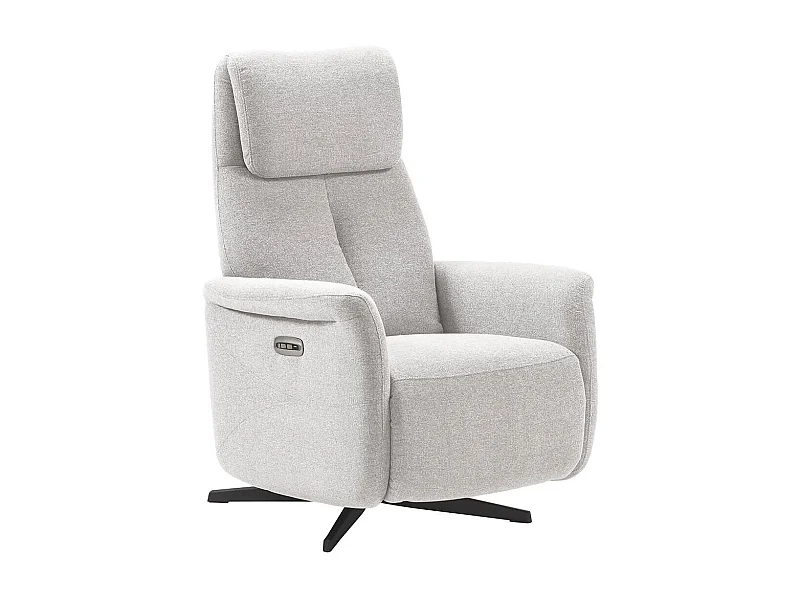 GANDIA - Fauteuil Relax Electrique Tissu Gris Perle