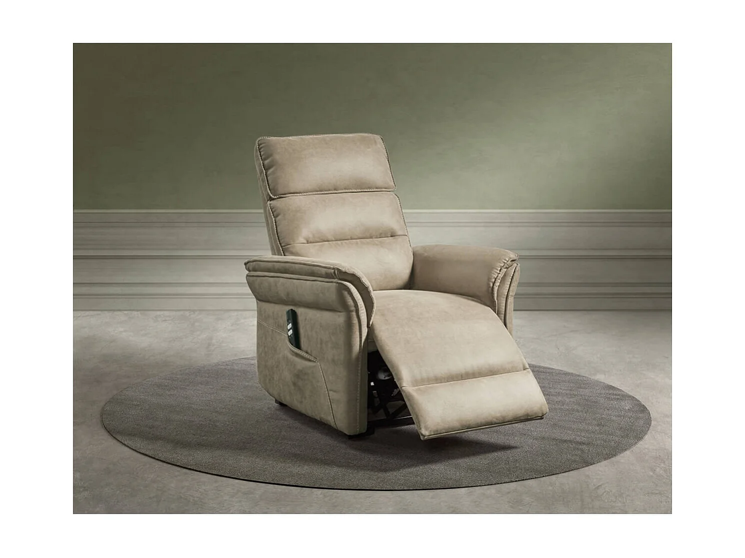ROBINSON - Fauteuil Relax Electrique Releveur Tissu Taupe