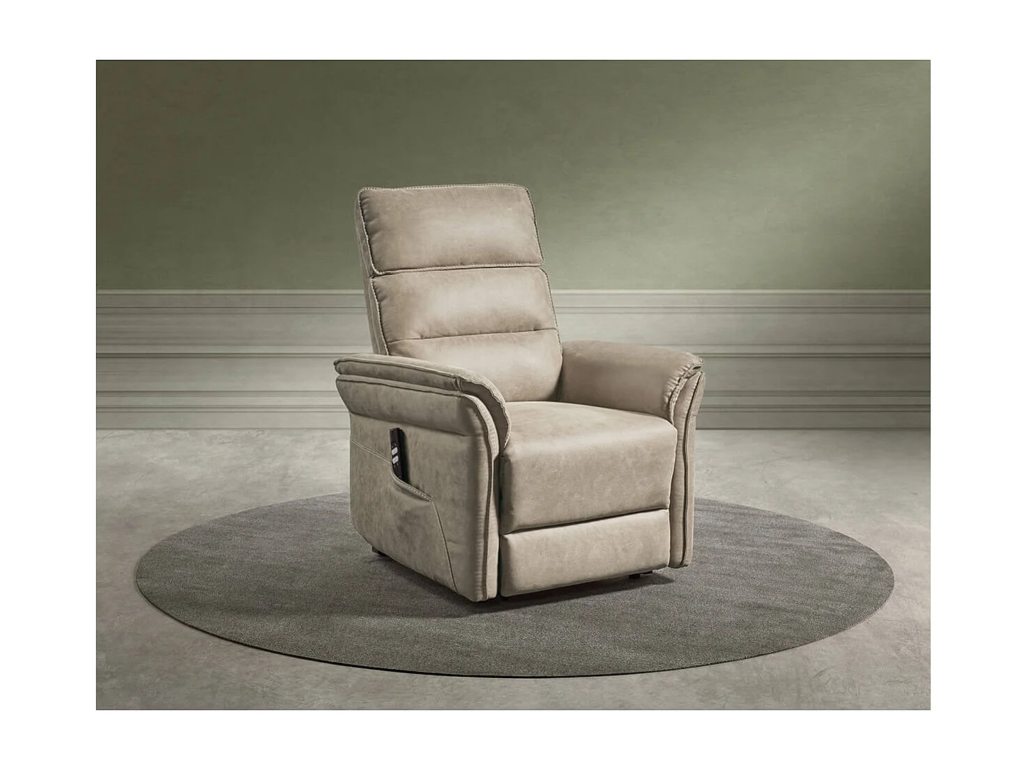 ROBINSON - Fauteuil Relax Electrique Releveur Tissu Taupe