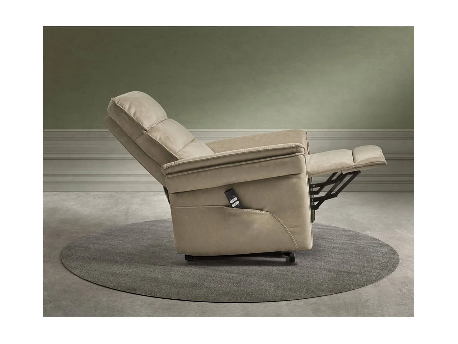 ROBINSON - Fauteuil Relax Electrique Releveur Tissu Taupe