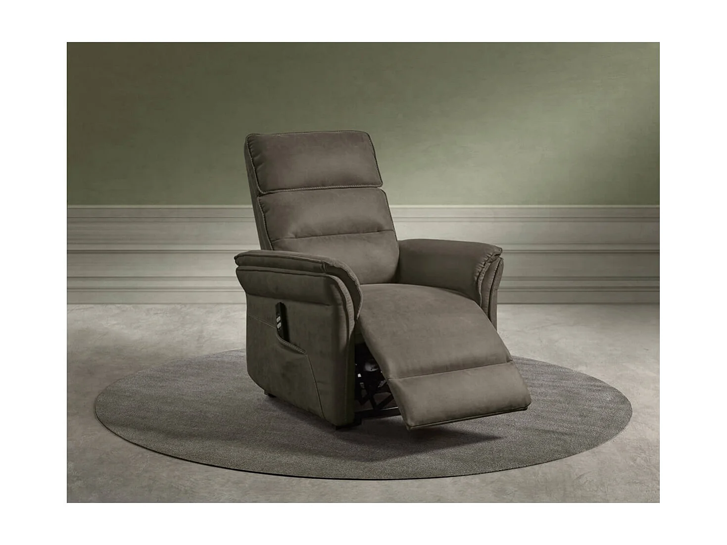 ROBINSON - Fauteuil Relax Electrique Releveur Tissu Gris Foncé