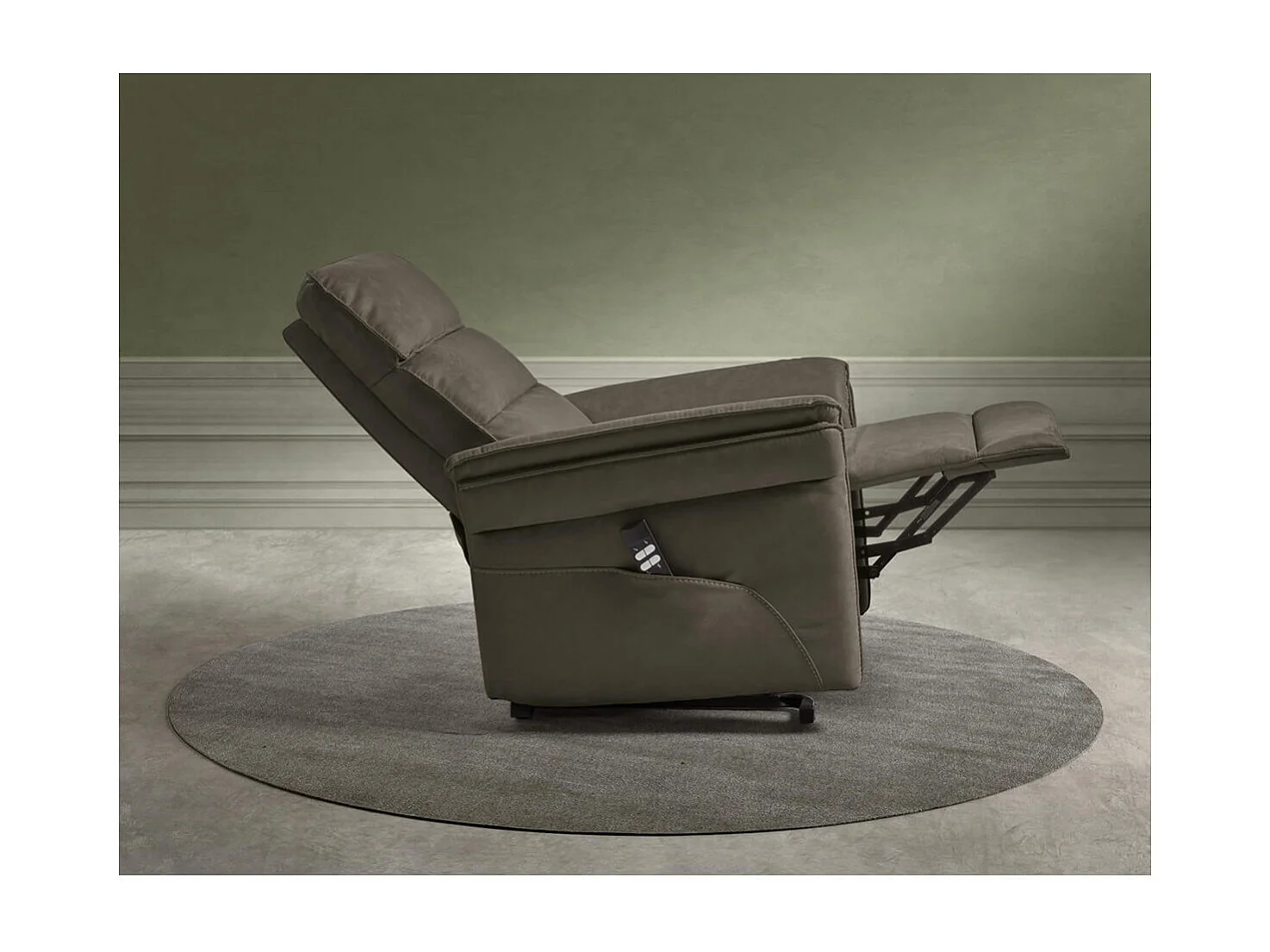 ROBINSON - Fauteuil Relax Electrique Releveur Tissu Gris Foncé