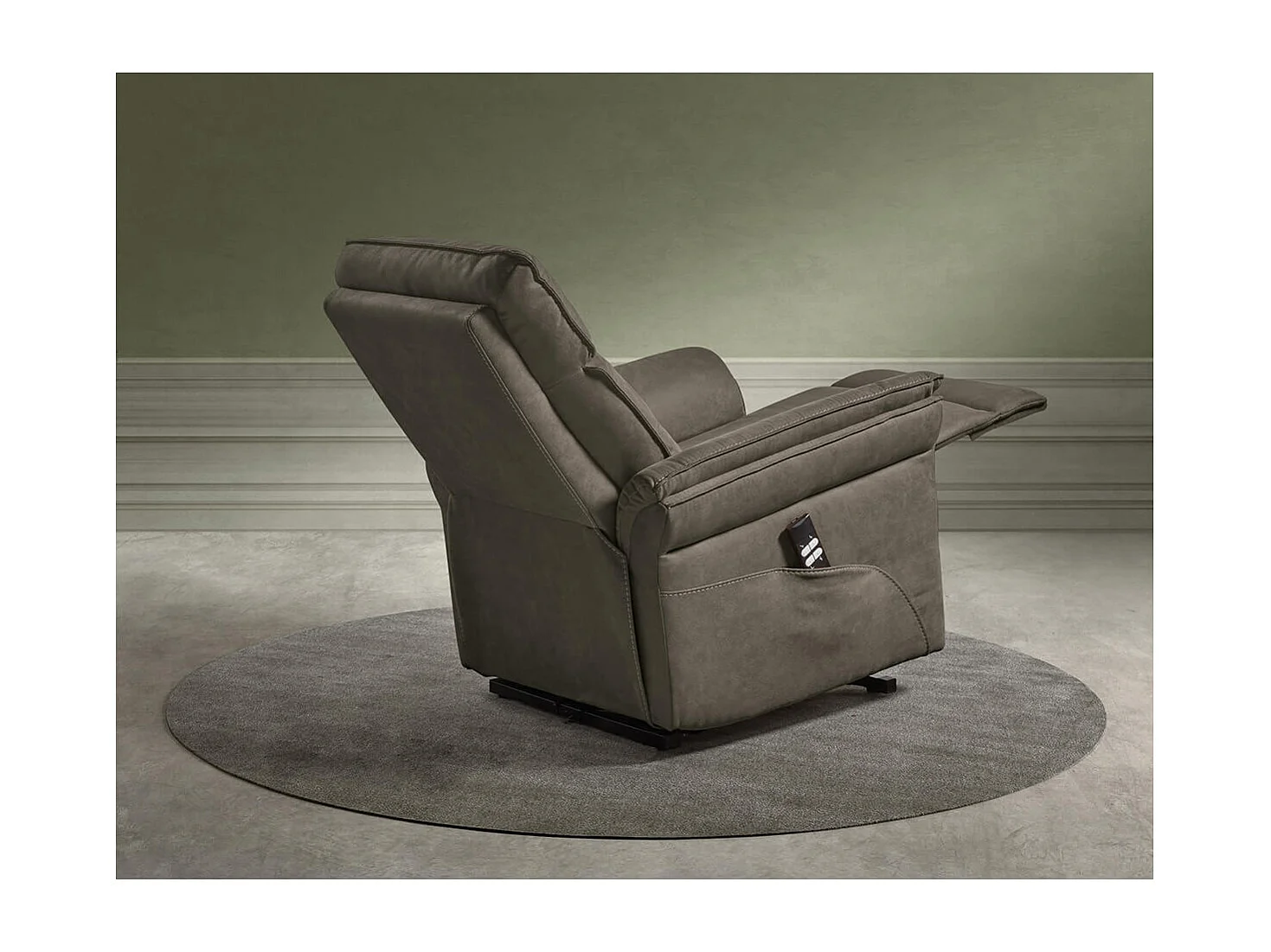 ROBINSON - Fauteuil Relax Electrique Releveur Tissu Gris Foncé