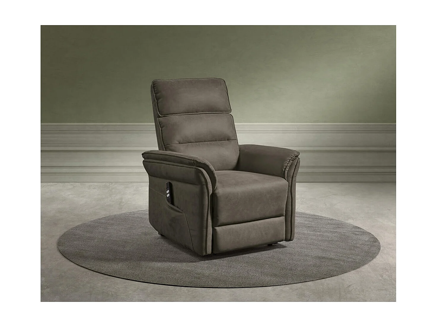 ROBINSON - Fauteuil Relax Electrique Releveur Tissu Gris Foncé