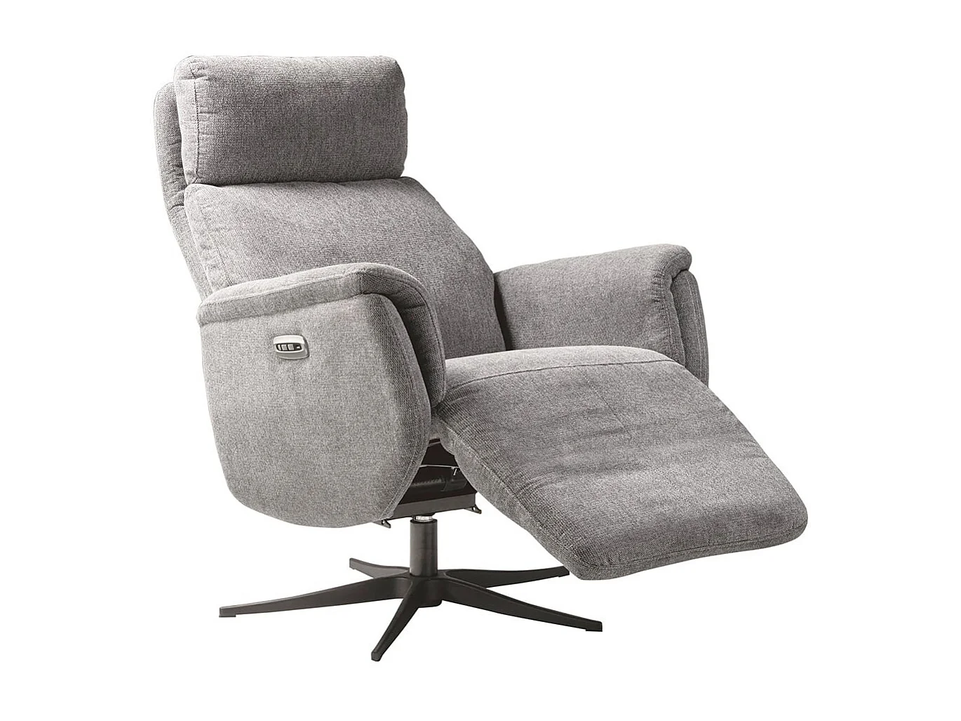 SINTRA - Fauteuil Relax Electrique Tissu Gris Clair Chiné