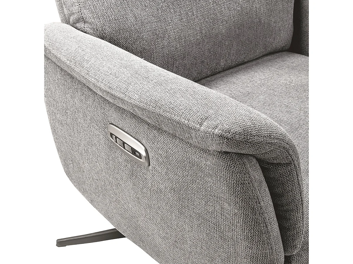 SINTRA - Fauteuil Relax Electrique Tissu Gris Clair Chiné