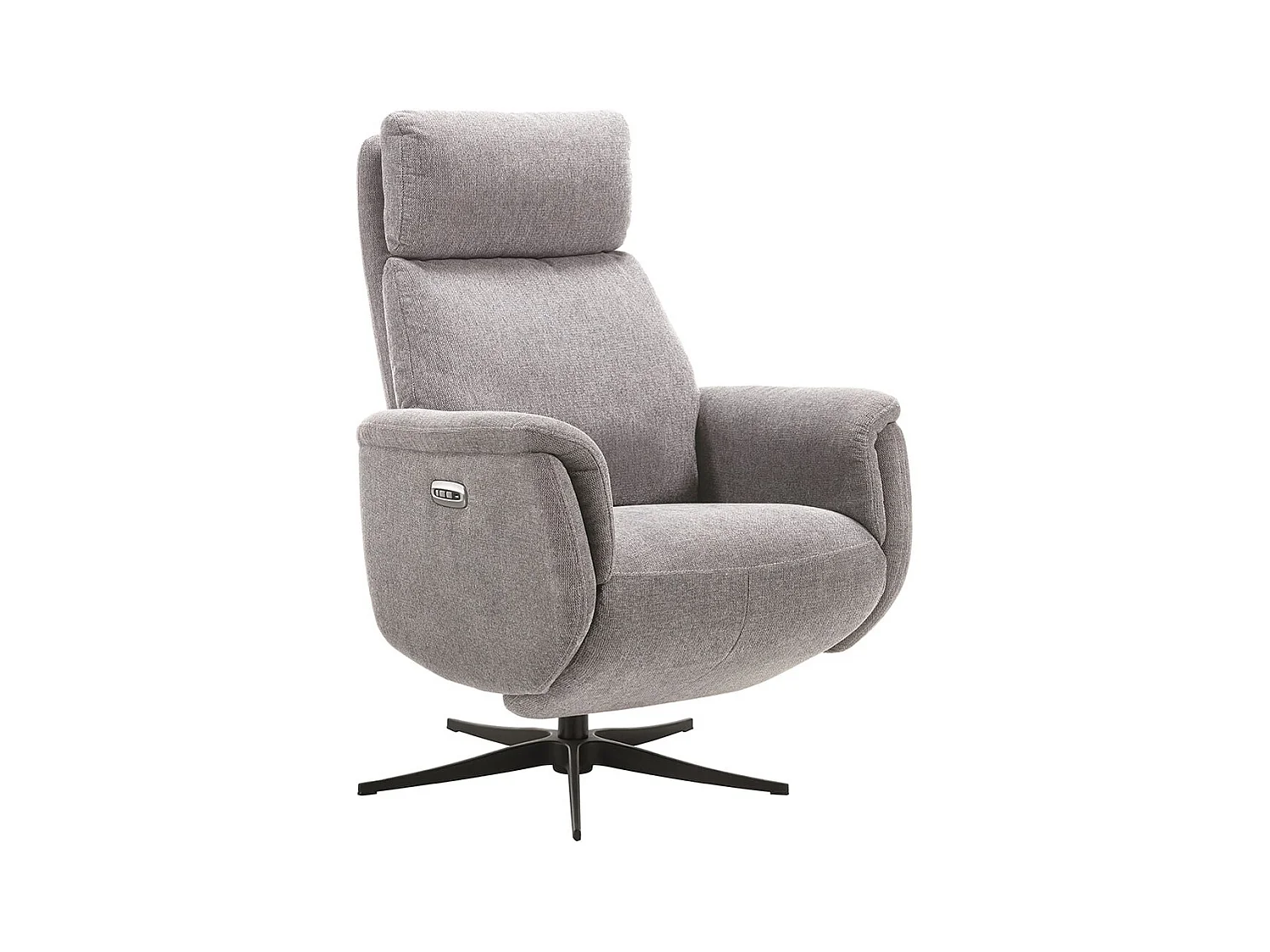 SINTRA - Fauteuil Relax Electrique Tissu Gris Clair Chiné