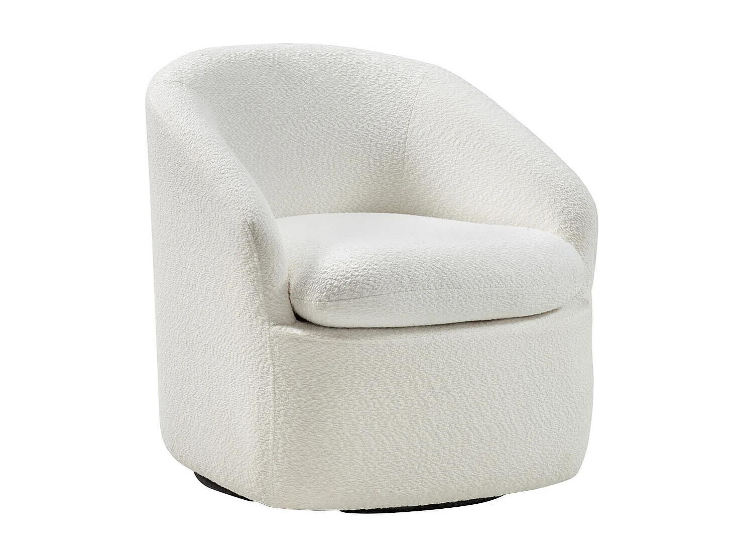 MAGDALENA - Fauteuil Pivotant Tissu Bouclette Blanc