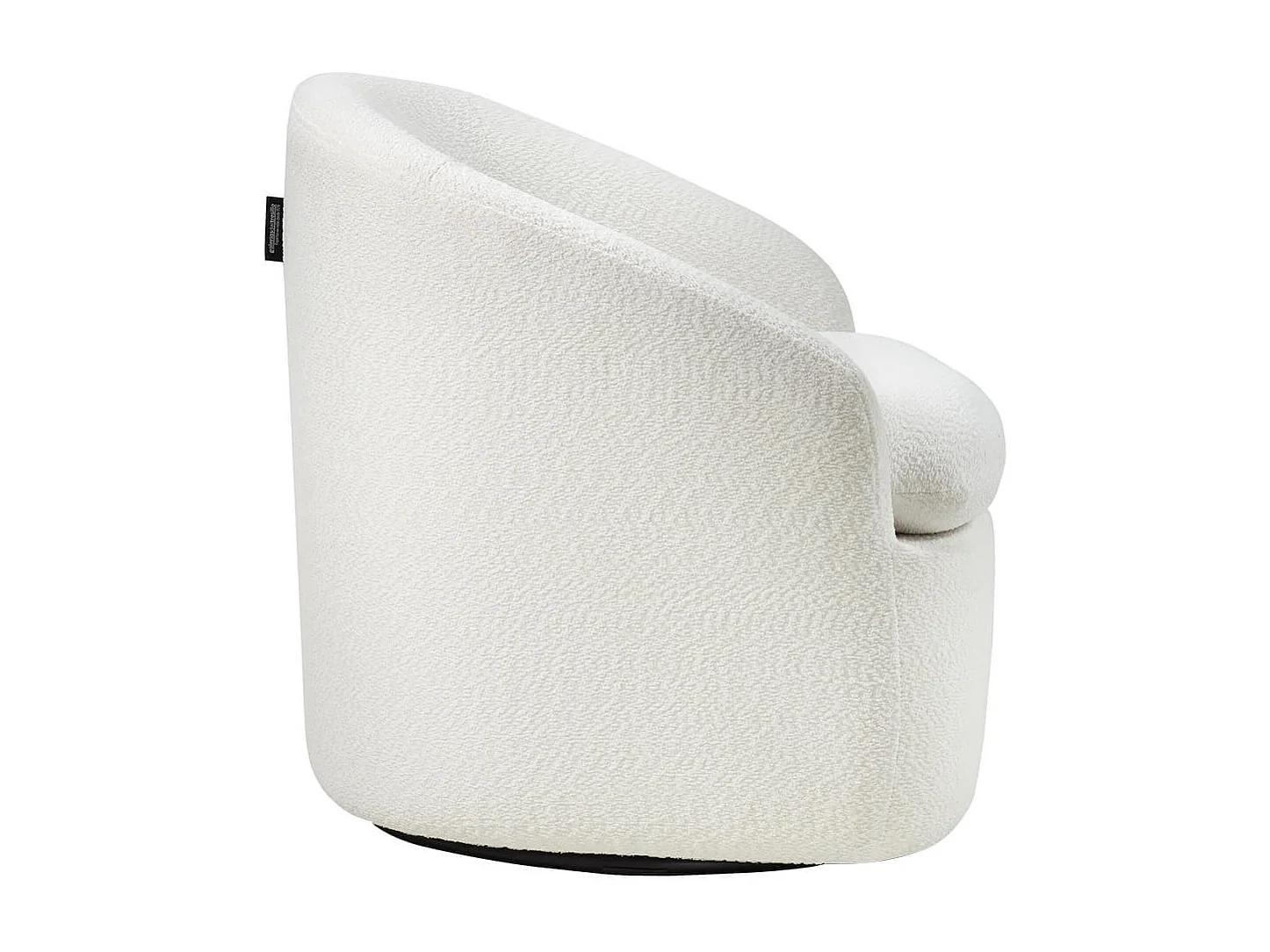MAGDALENA - Fauteuil Pivotant Tissu Bouclette Blanc