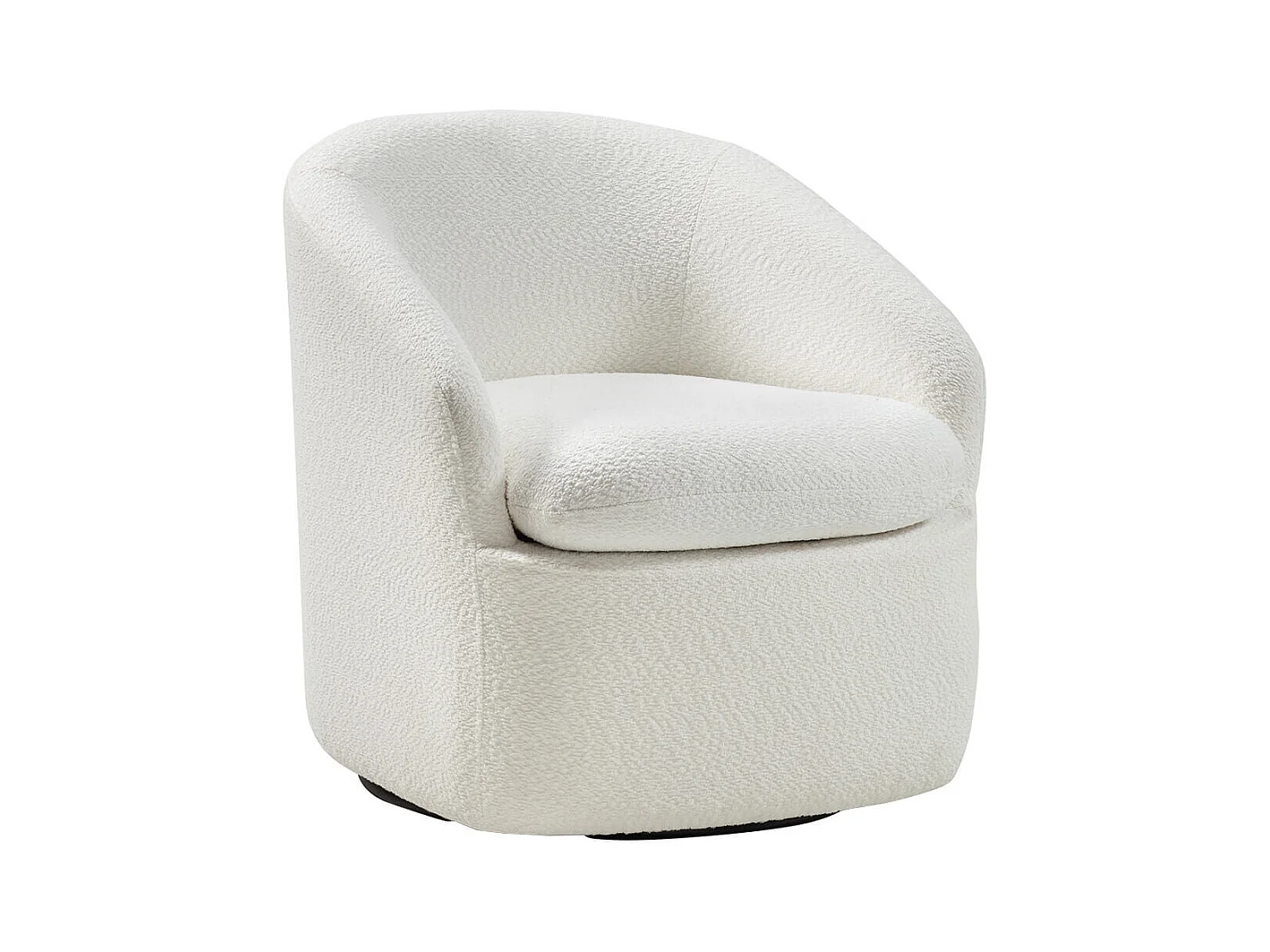 MAGDALENA - Fauteuil Pivotant Tissu Bouclette Blanc