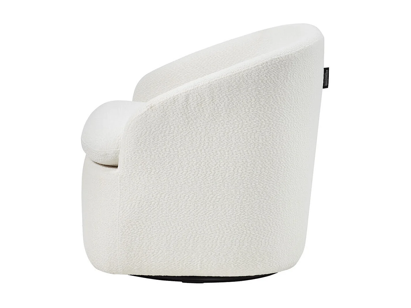 MAGDALENA - Fauteuil Pivotant Tissu Bouclette Blanc