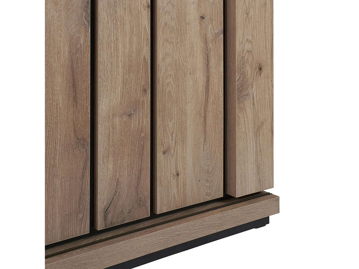 PHILEAS - Buffet 2 Portes Coulissantes Effet Claustra Finition Canyon