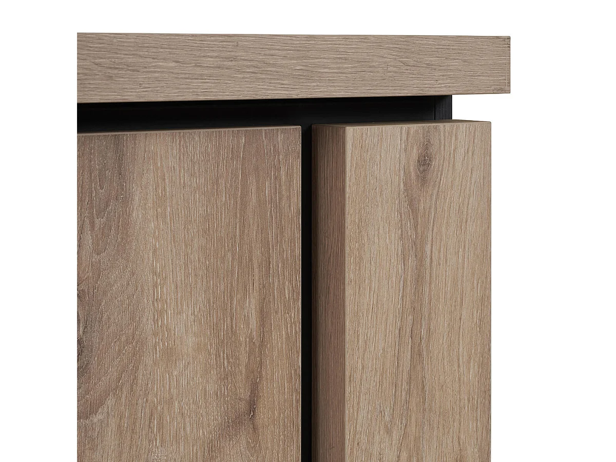 PHILEAS - Buffet 2 Portes Coulissantes Effet Claustra Finition Canyon