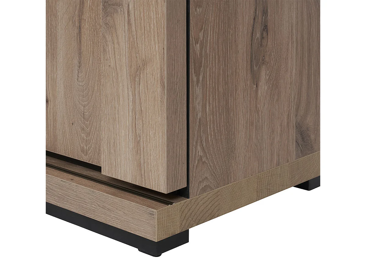 PHILEAS - Buffet 2 Portes Coulissantes Effet Claustra Finition Canyon