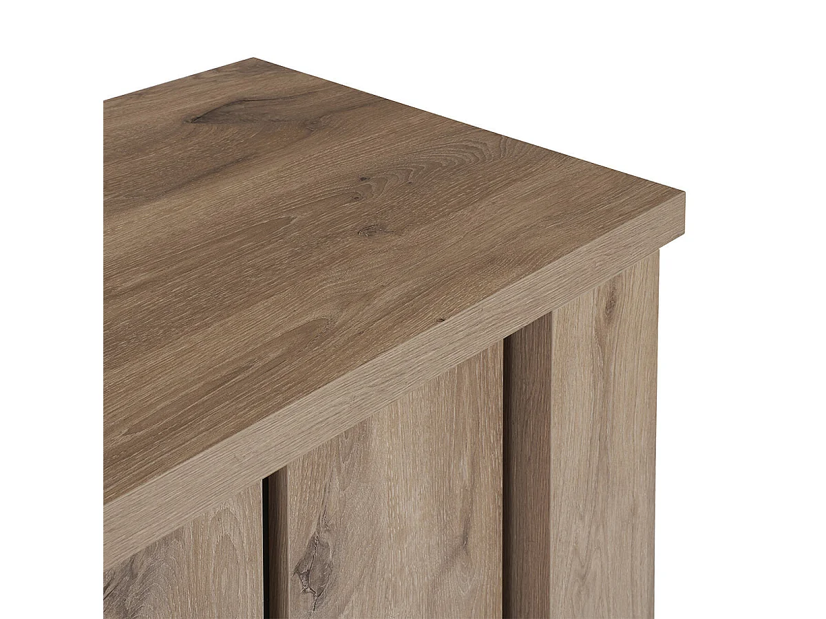 PHILEAS - Buffet 2 Portes Coulissantes Effet Claustra Finition Canyon