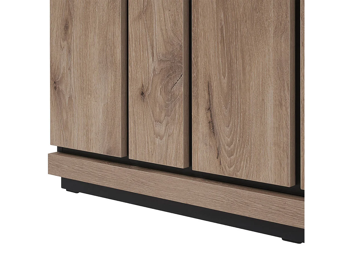 PHILEAS - Buffet 2 Portes Coulissantes Effet Claustra Finition Canyon