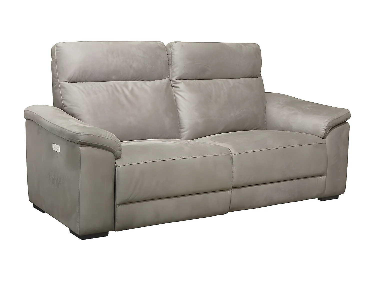 STANLEY - Canapé Relax Electrique 3 Places + Canapé 2 Places Fixe Tissu Taupe