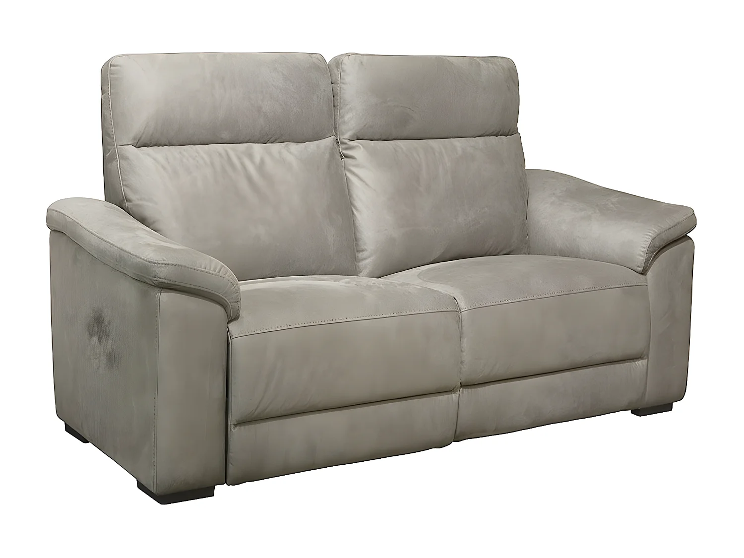 STANLEY - Canapé Relax Electrique 3 Places + Canapé 2 Places Fixe Tissu Taupe