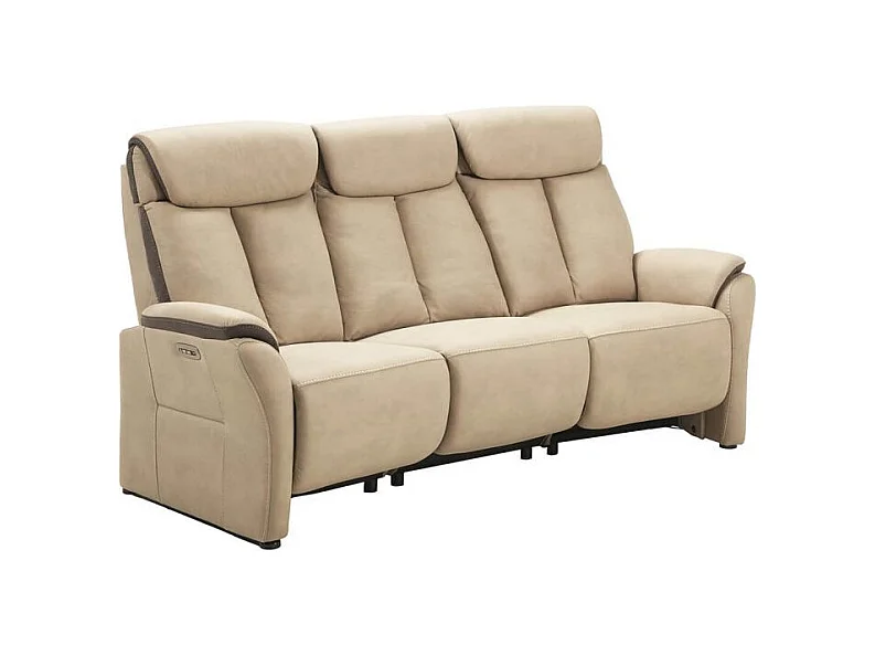 COIMBRA - Canapés Relax 3 Places Electrique et 2 Places Fixe Beige