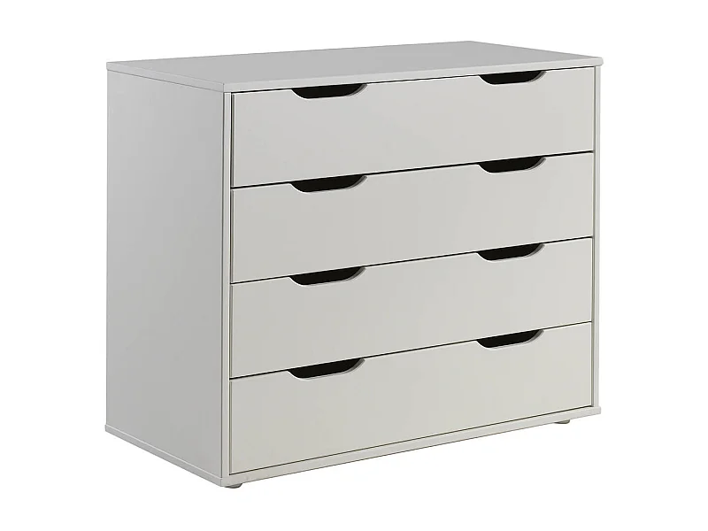 SLEEPY - Commode 4 Tiroirs Blanche Compatible Lits Mezzanine ou Mi-Haut