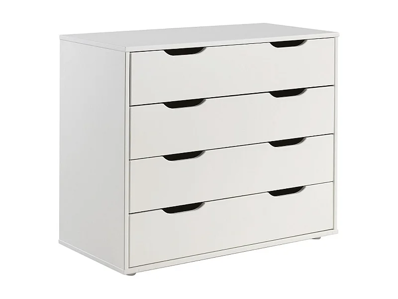 SLEEPY - Commode 4 Tiroirs Blanche Compatible Lits Mezzanine ou Mi-Haut