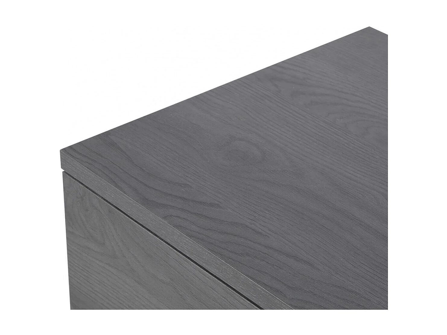 CARLIN - Commode 3 Tiroirs Aspect Bois Gris et Piètement Métal Noir