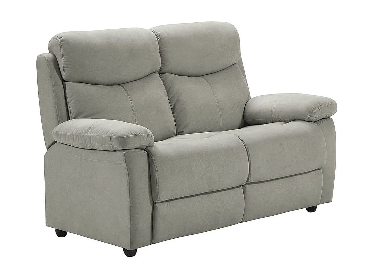 TARIFA - Ensemble 2 Canapés Fixe 2 Places et Relax Electrique Tissu Gris