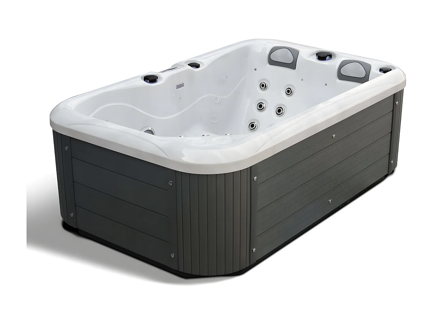 Waterclip - Spa acrylique ARKOS 3 places - 22 Hydrojets - 720L - Ozonateur et couverture inclus - 200 x 125 x 72cm - Blanc