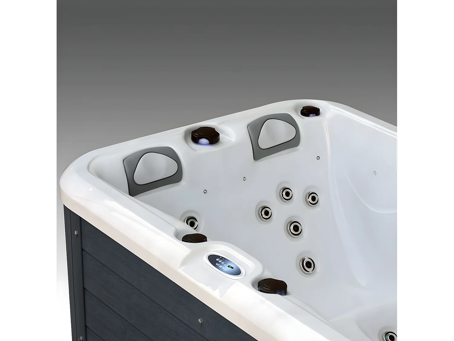 Waterclip - Spa acrylique ARKOS 3 places - 22 Hydrojets - 720L - Ozonateur et couverture inclus - 200 x 125 x 72cm - Blanc