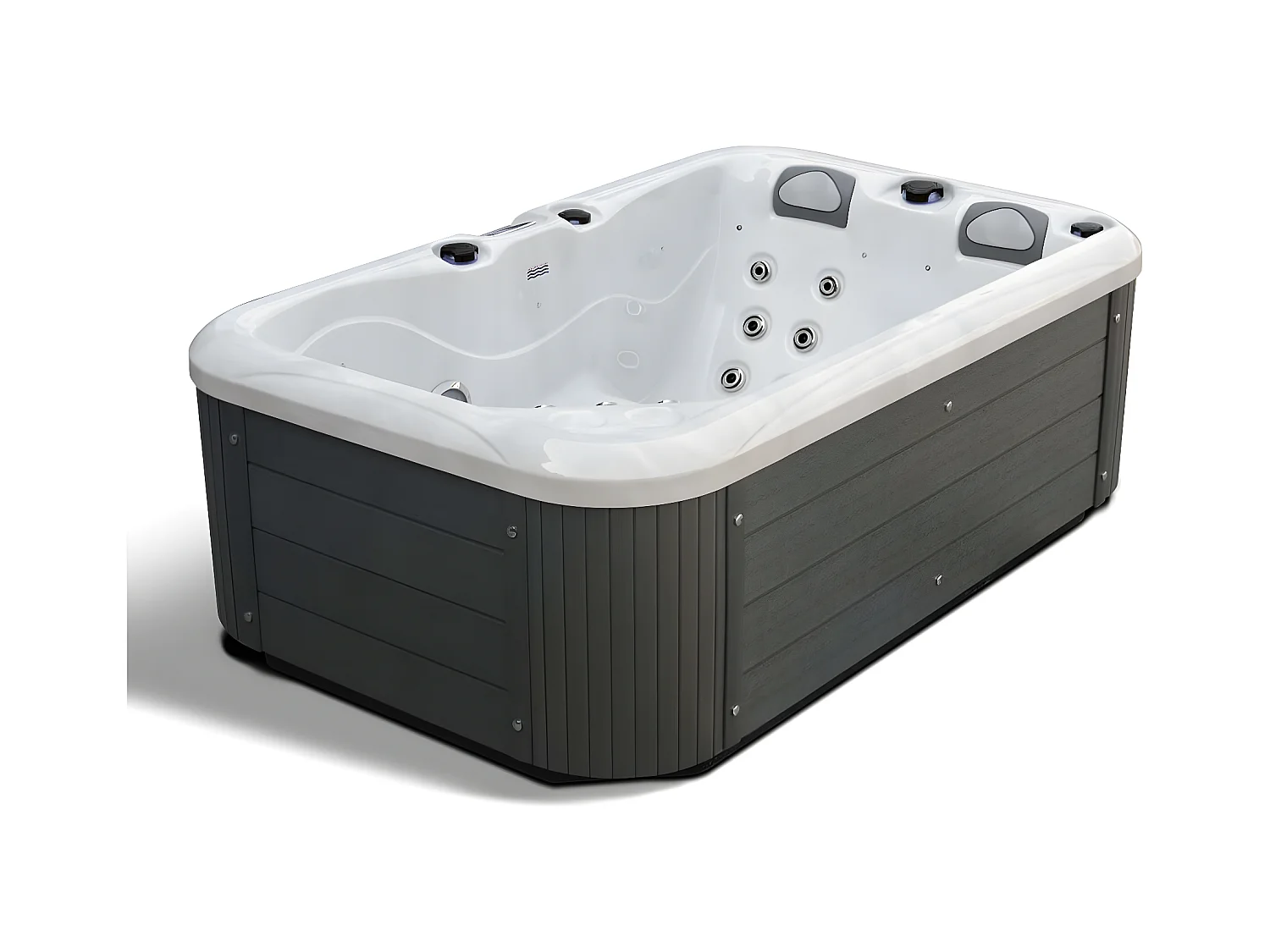 Waterclip - Spa acrylique ARKOS 3 places - 22 Hydrojets - 720L - Ozonateur et couverture inclus - 200 x 125 x 72cm - Blanc