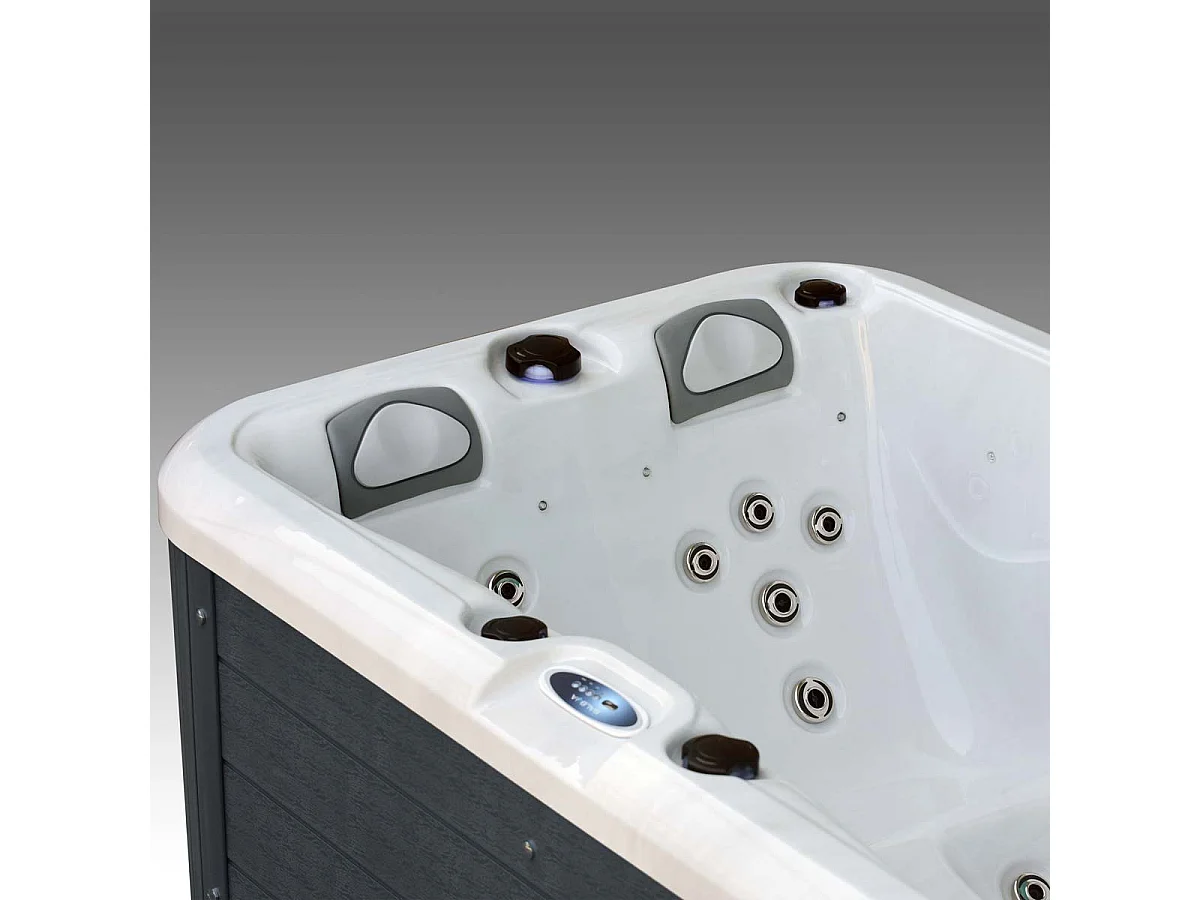 WATERCLIP Spa acrylique ARKOS 3 places - 22 Hydrojets - 720L - Ozonateur et couverture inclus - 200 x 125 x 72cm - Blanc