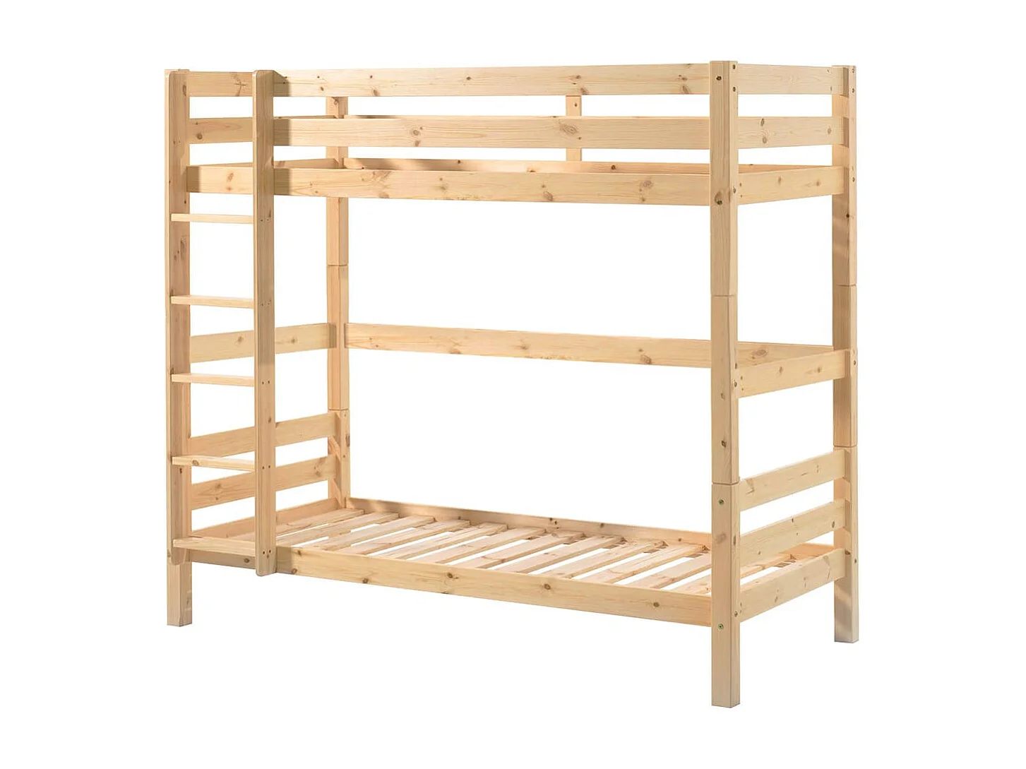 SLEEPY - Lit Superposé H180 en Pin Naturel 90x200cm avec Lit-Tiroir