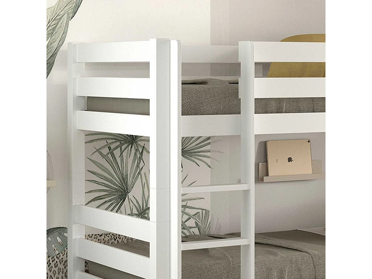 SLEEPY - Lit Superposé H140 Laqué Blanc 90x200cm