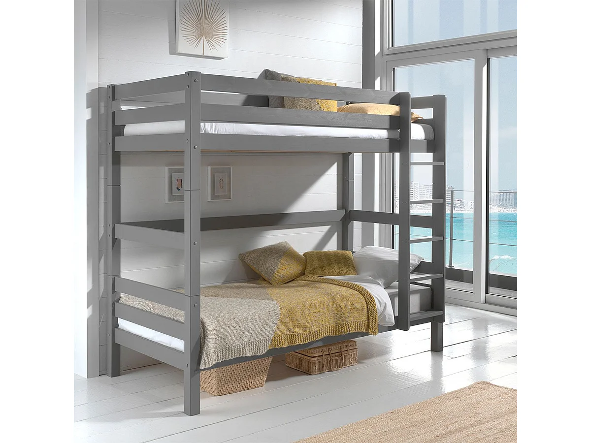 SLEEPY - Lit Superposé H180 Laqué Gris 90x200cm