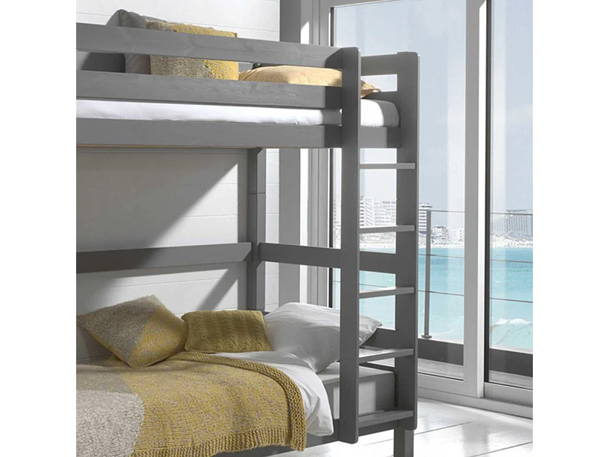 SLEEPY - Lit Superposé H180 Laqué Gris 90x200cm