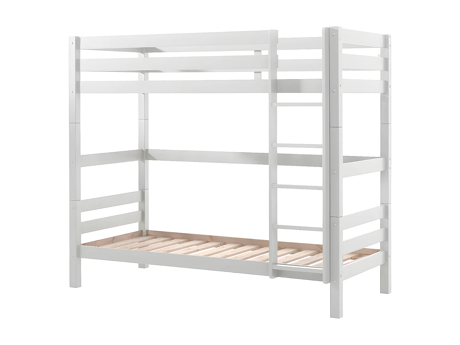 SLEEPY - Lit Superposé H180 Laqué Blanc 90x200cm avec 2 Tiroirs