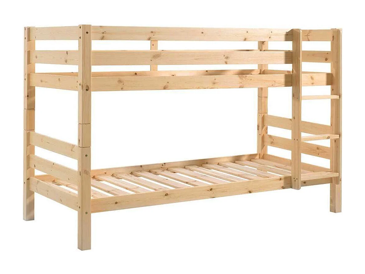 SLEEPY - Lit Superposé H140 en Pin Naturel 90x200cm