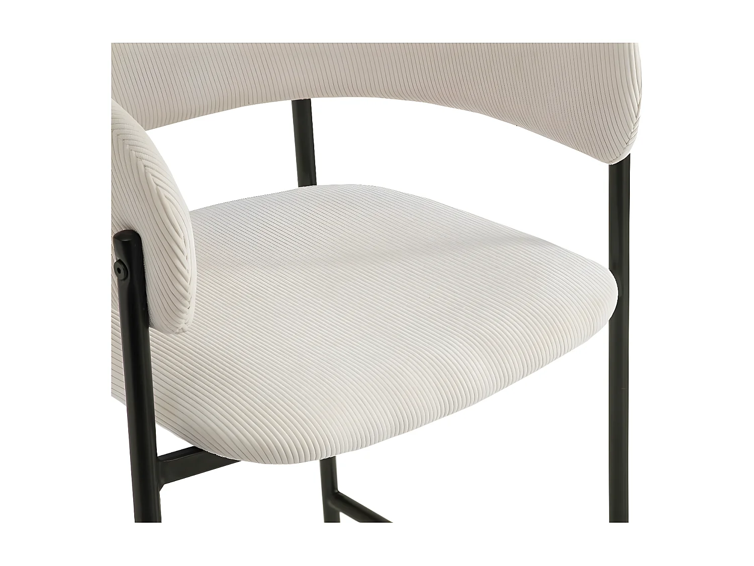 Lot de 2 tabourets de bar BOLD en velours côtelé avec pieds noirs - Beige