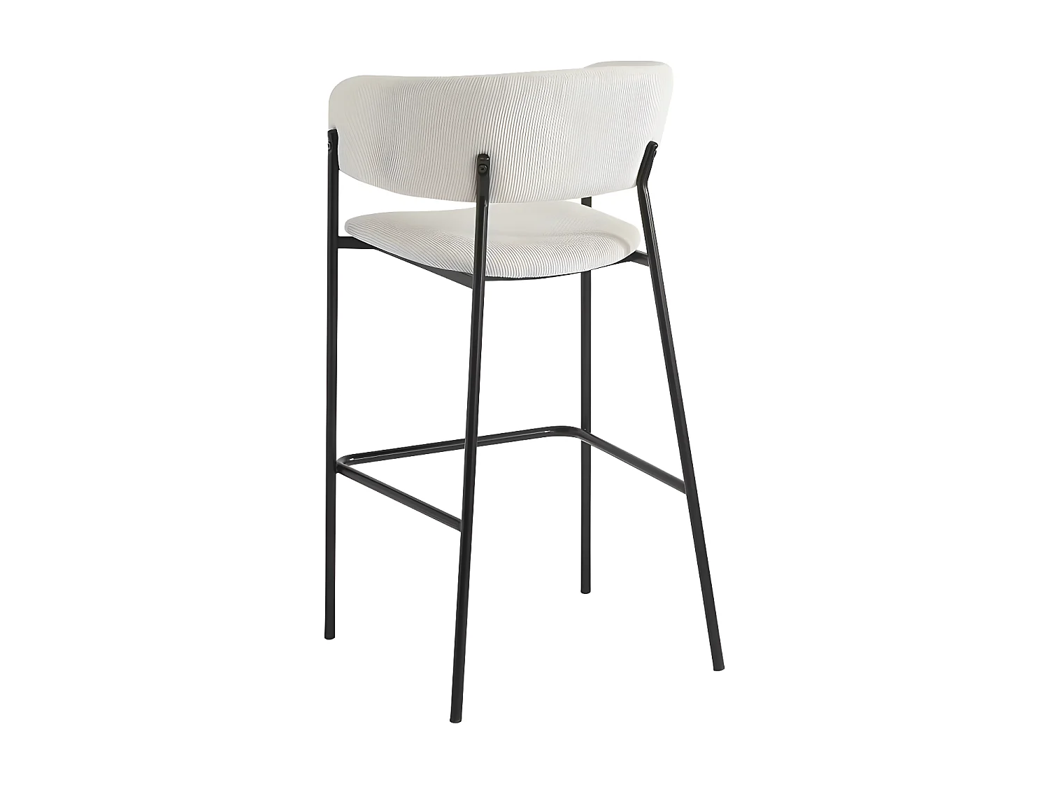 Lot de 2 tabourets de bar BOLD en velours côtelé avec pieds noirs - Beige