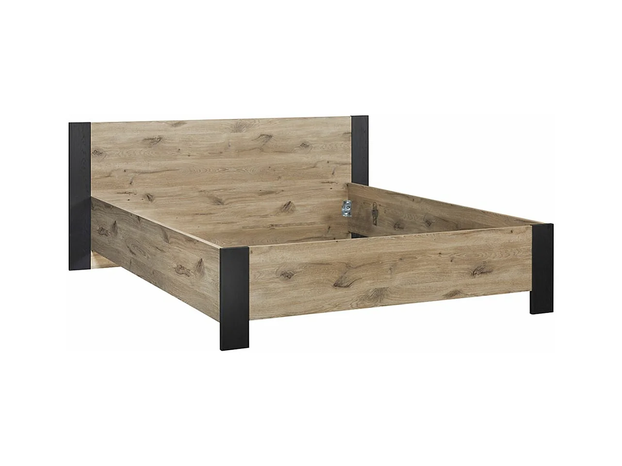 COPOLA - Lit 180x200 Aspect Bois et Noir