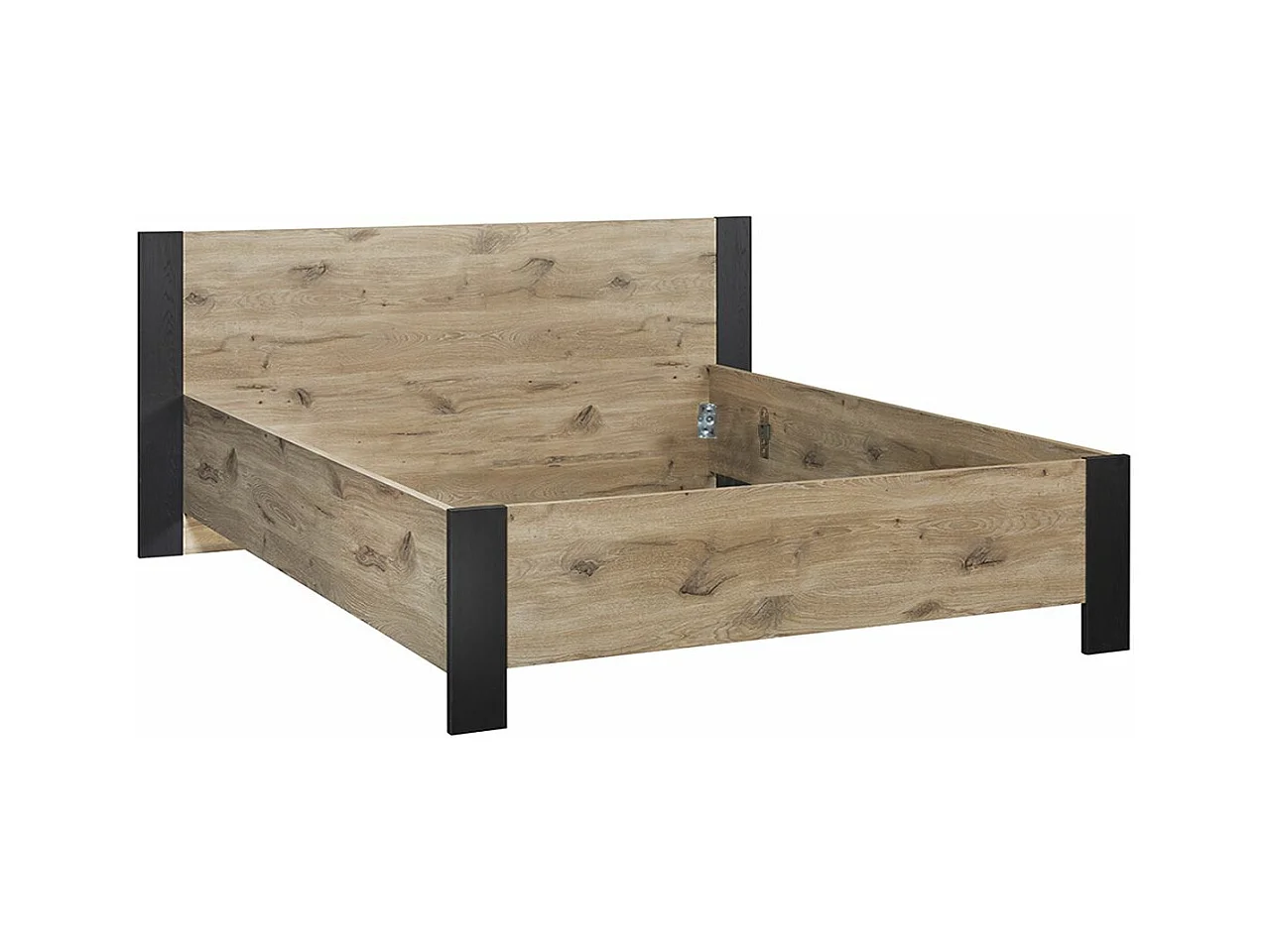 COPOLA - Lit 160x200 Aspect Bois et Noir