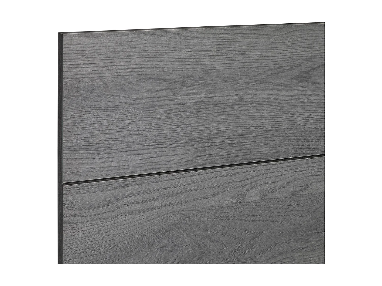 CARLIN - Lit 160x200 Aspect Bois Gris et Piètement Avant en Métal Noir