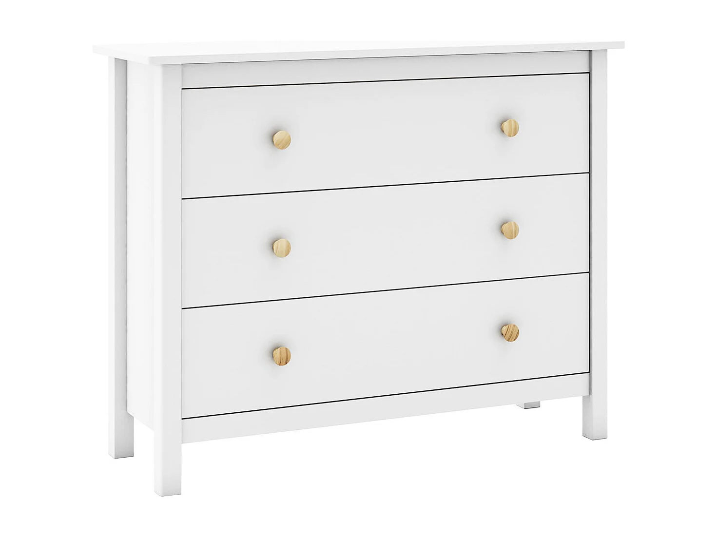 SKILA - Pack Lit 90x190cm Tête de Lit Cabane et Banc-Coffre + Chevet + Commode Dava