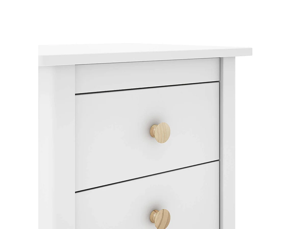 SKILA - Pack Lit 90x190cm Tête de Lit Cabane et Banc-Coffre + Chevet + Commode Dava