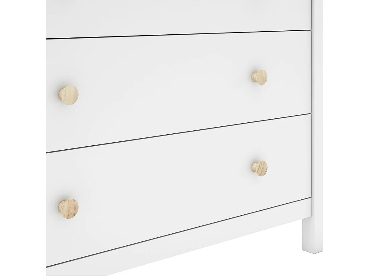 SKILA - Pack Lit 90x190cm Tête de Lit Cabane et Banc-Coffre + Chevet + Commode Dava