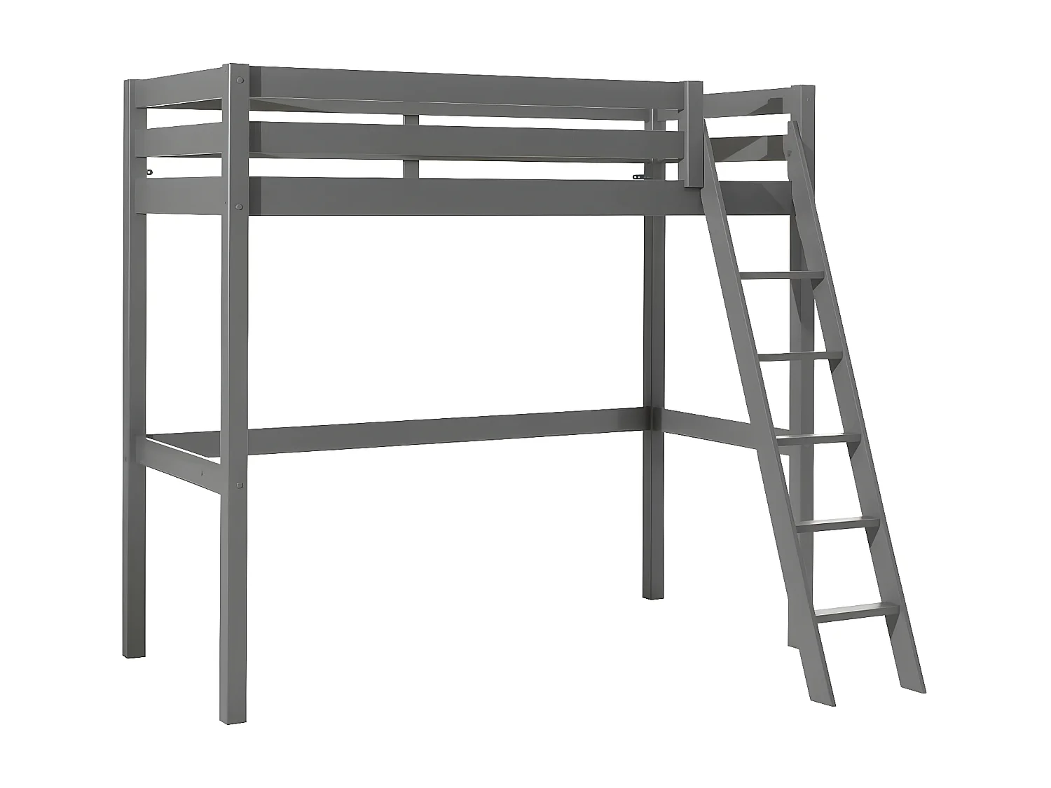 SLEEPY - Lit Mezzanine Gris 90x200cm avec Fauteuil