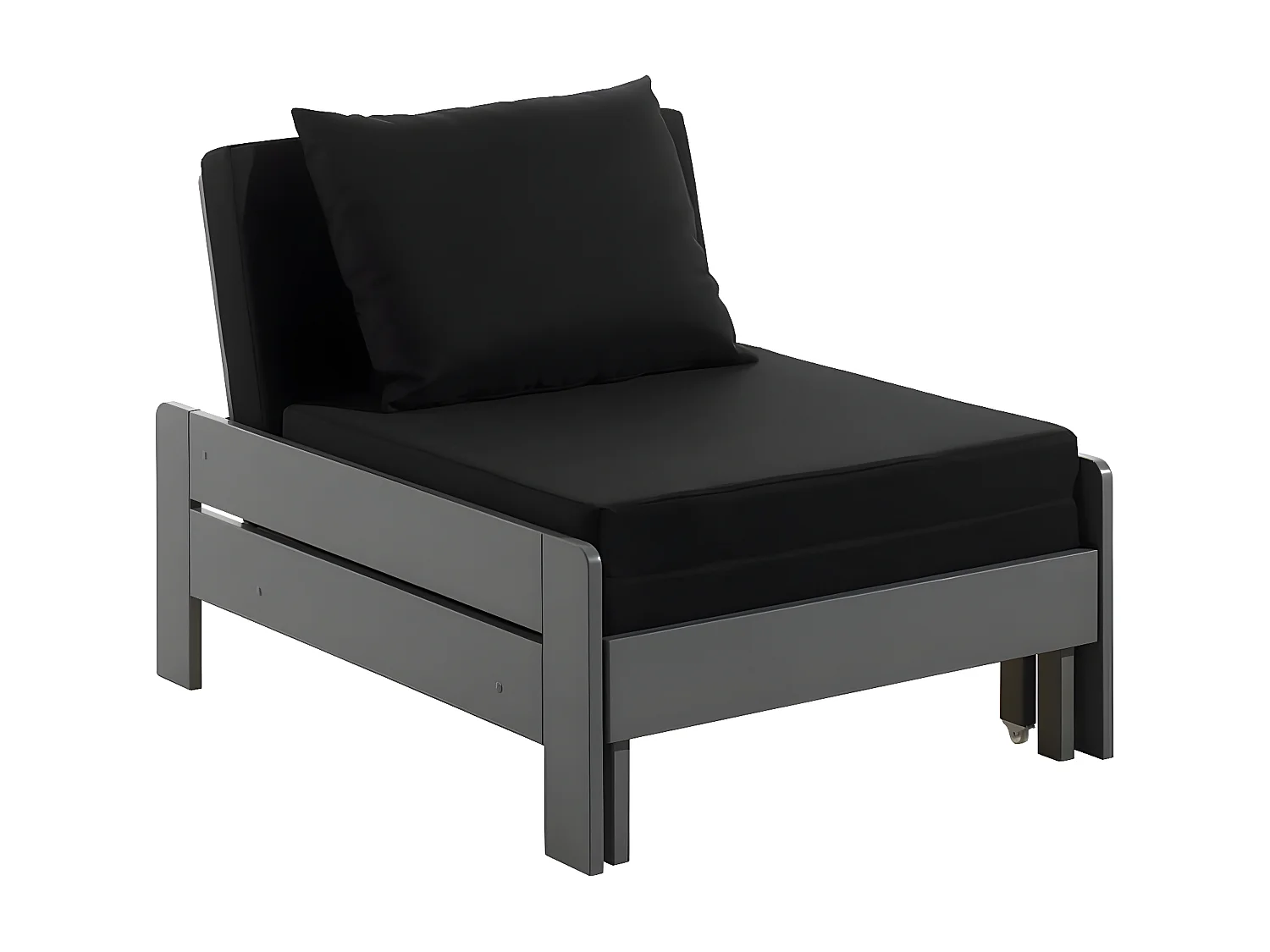 SLEEPY - Lit Mezzanine Gris 90x200cm avec Fauteuil